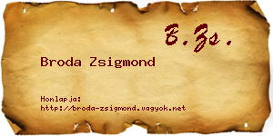 Broda Zsigmond névjegykártya